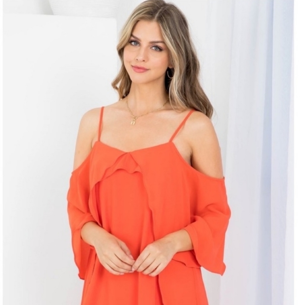 Adorable summer dress in tangerine - Picture 4 of 4